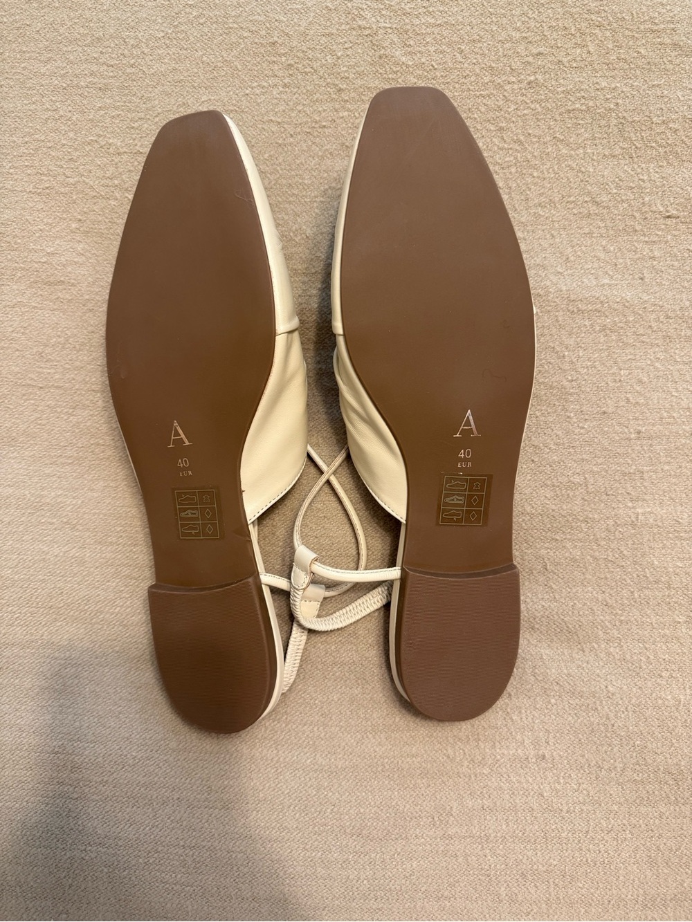 Anthropologie Cream Slingback Shoes - Picture 2 of 3